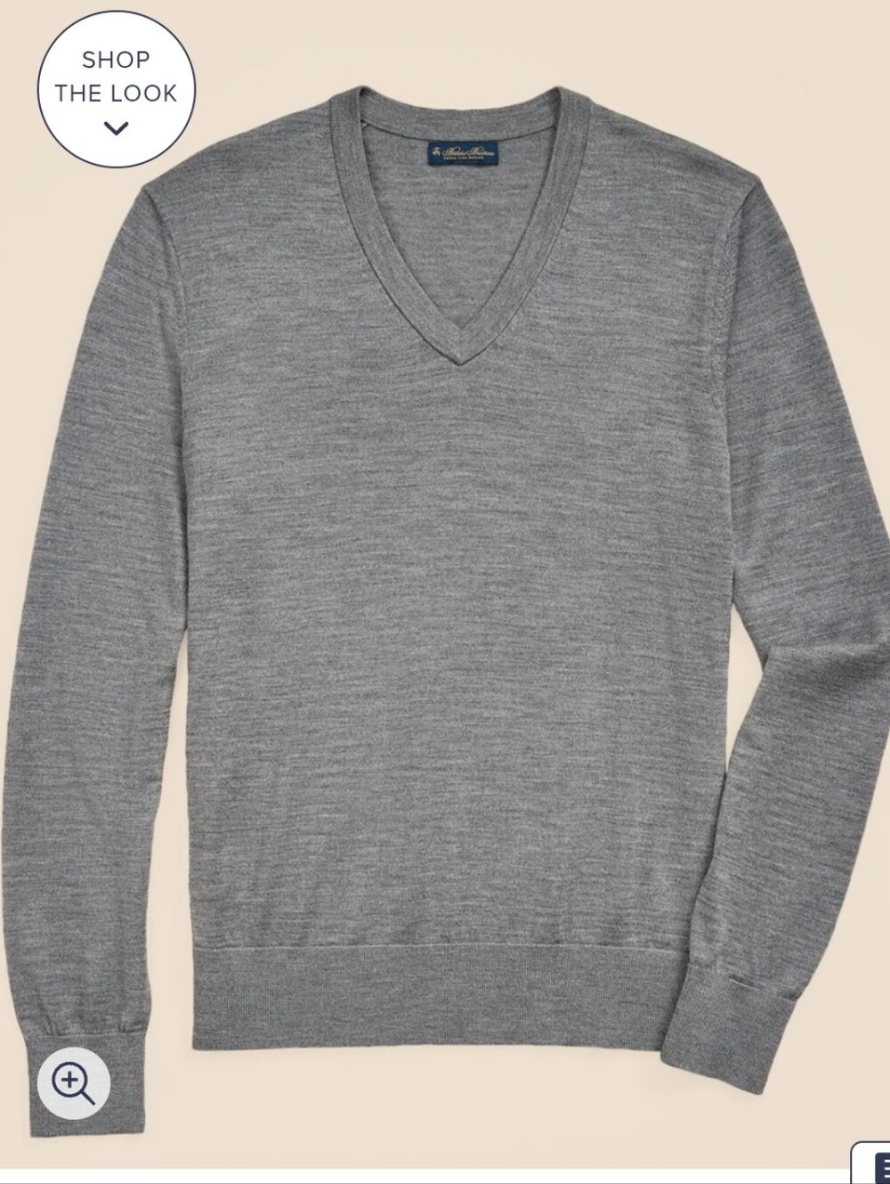 Brooks Brothers Ultimate Merino Wool V-Neck Sweater In Gray